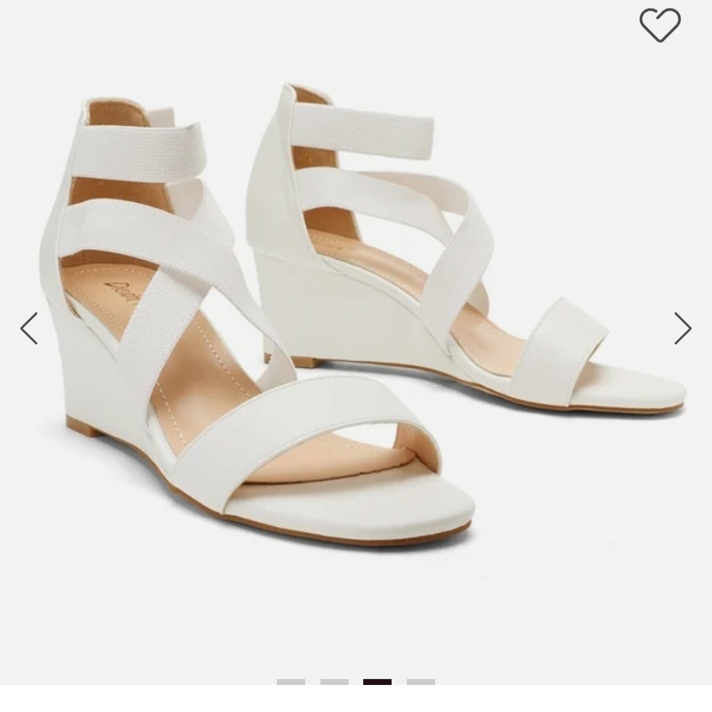 Dream Pairs Women's White Wedge Sandals